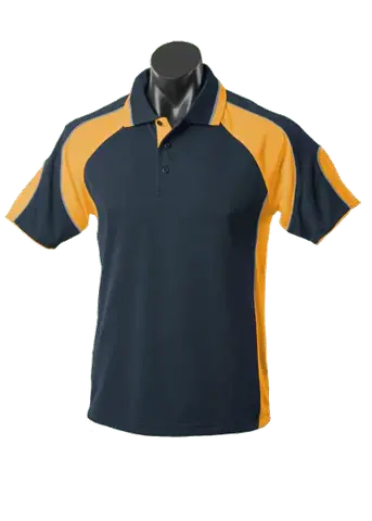 Aussie Pacific Men's Murray Polo Shirt 1300 Casual Wear Aussie Pacific Navy/Gold/Ashe S